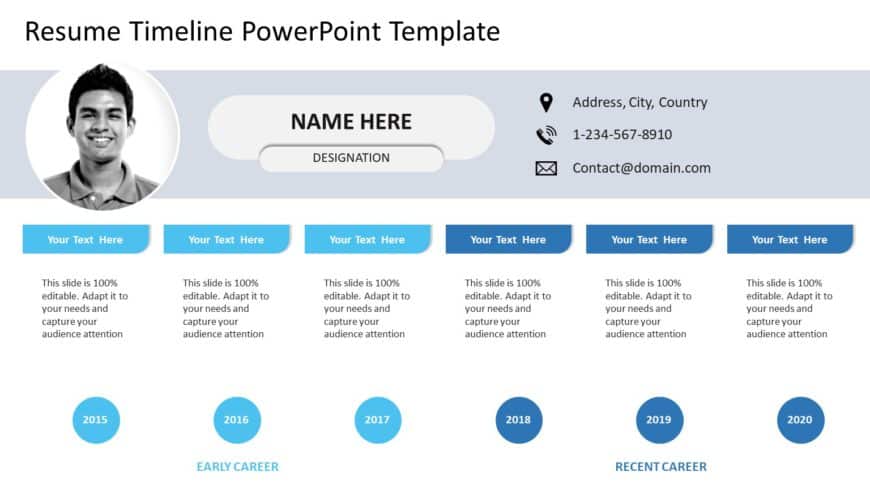 Resume Timeline Template for MS PowerPoint & Google Slides 02