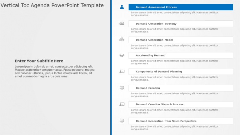 Vertical TOC Agenda PowerPoint & Google Slides Template Theme