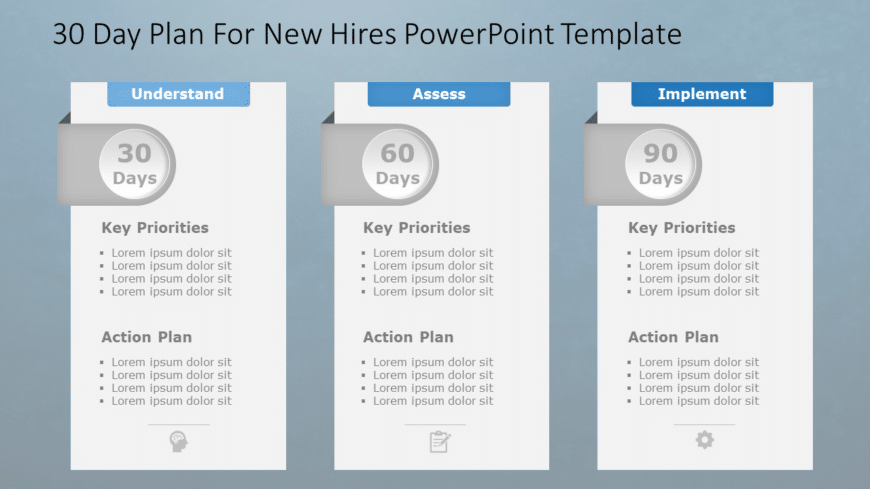 30 60 90 Day Plan for New Hires PowerPoint Template