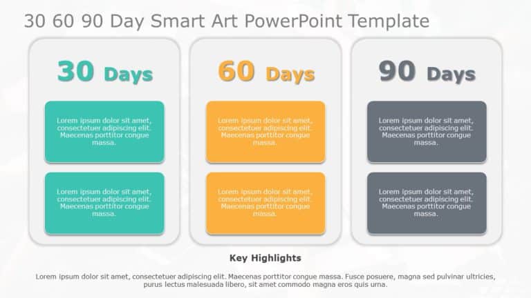 30 60 90 Day Smart Art PowerPoint Template & Google Slides Theme