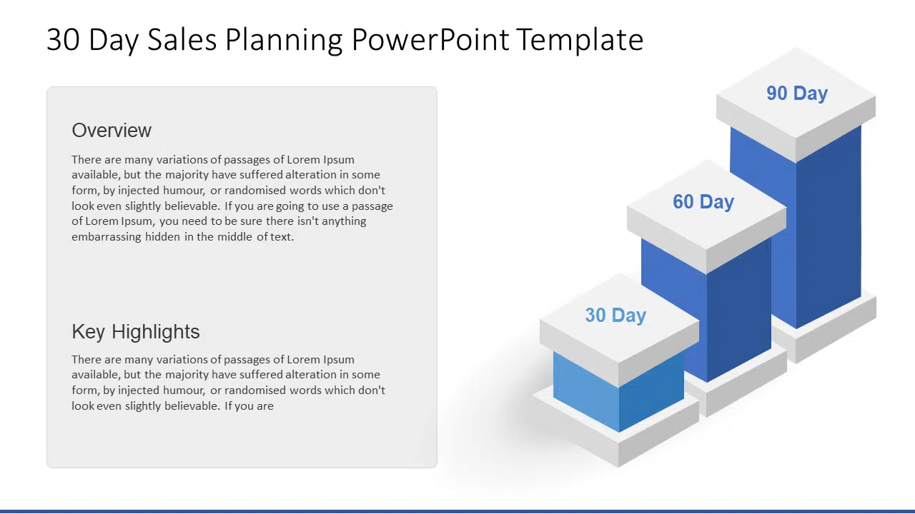 30 60 90 day sales planning PowerPoint Template & Google Slides Theme