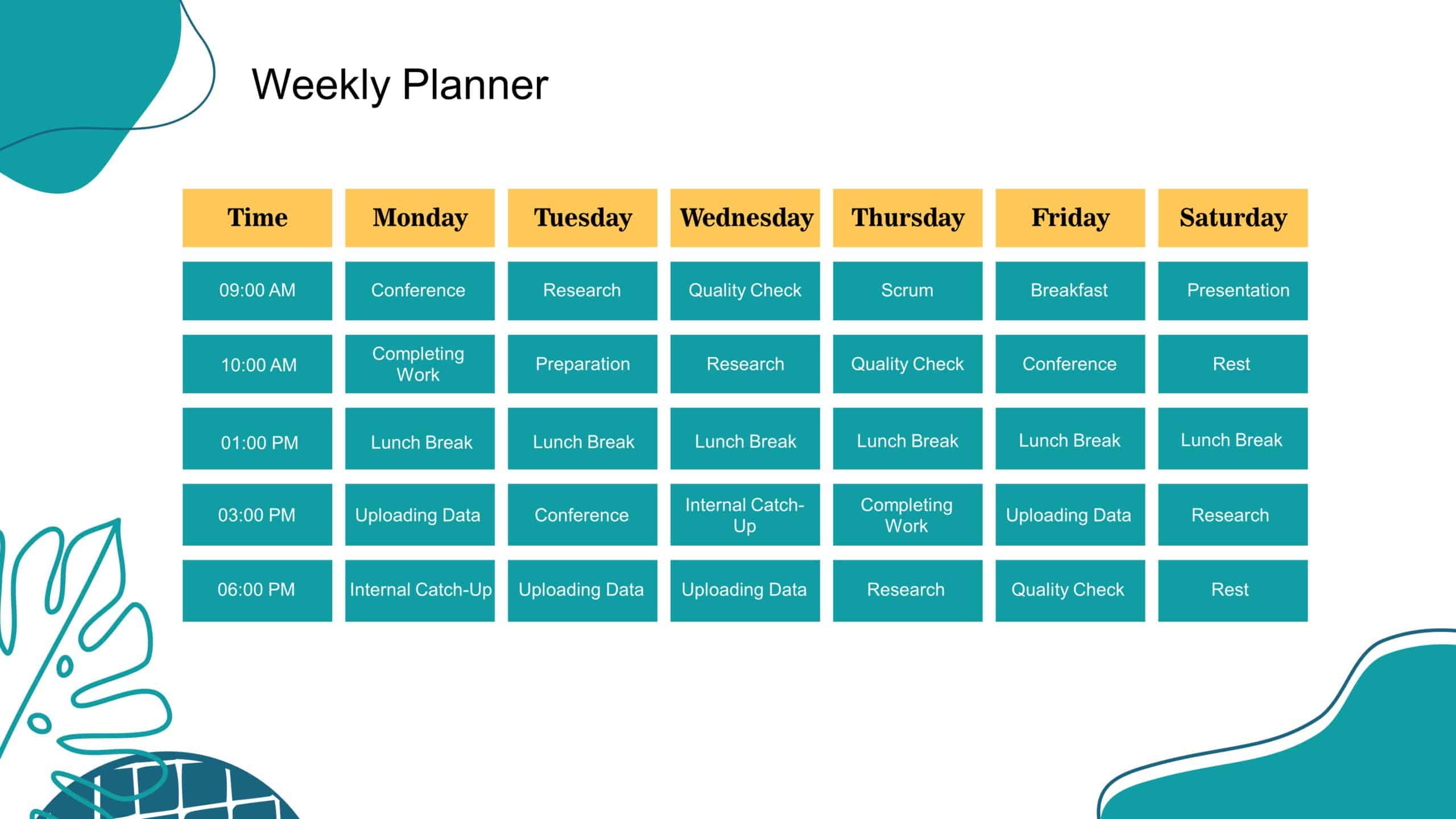 Aesthetic Weekly Planner PowerPoint Template & Google Slides Theme