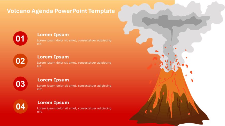 Agenda Volcano PowerPoint Template