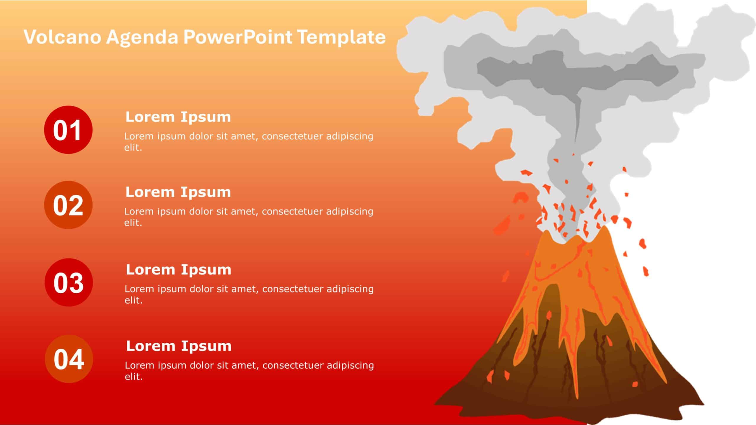 Agenda Volcano PowerPoint Template & Google Slides Theme