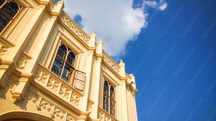 Beige Gothic Architecture Blue Sky background image