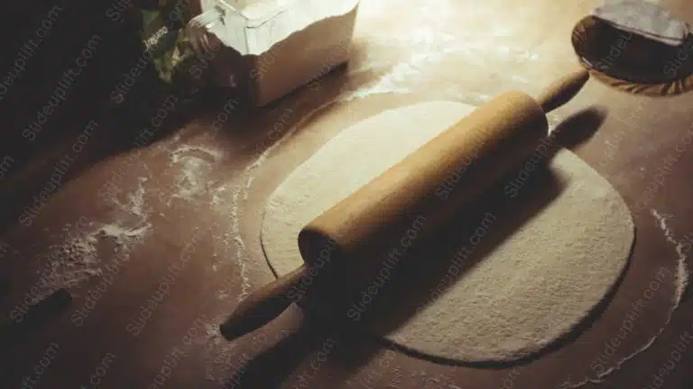 Beige Rolling Pin and Dough background image & Google Slides Theme