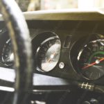 Black Beige Dashboard Gauges background image & Google Slides Theme