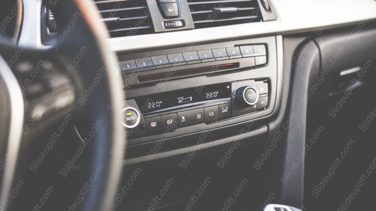 Black Silver Car Dashboard background image & Google Slides Theme