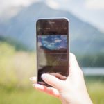 Black Smartphone Nature background image & Google Slides Theme