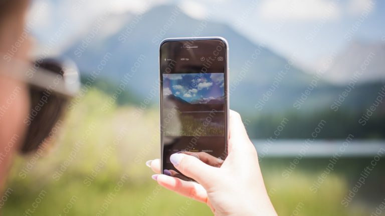Black Smartphone Nature background image & Google Slides Theme