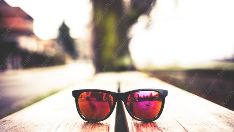 Black Sunglasses Wooden Surface background image & Google Slides Theme
