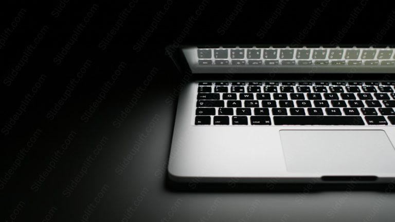 Black White Laptop background image & Google Slides Theme
