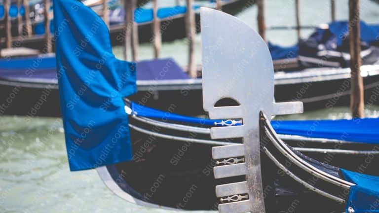 Blue Gondola Cerulean Water background image & Google Slides Theme