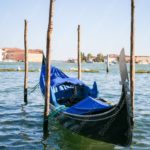 Blue Gondolas Water background image & Google Slides Theme