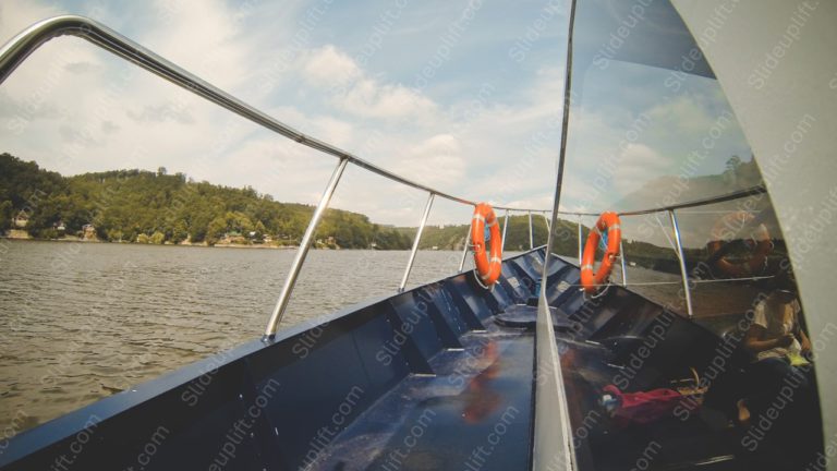Blue Orange Lifebuoy River background image & Google Slides Theme