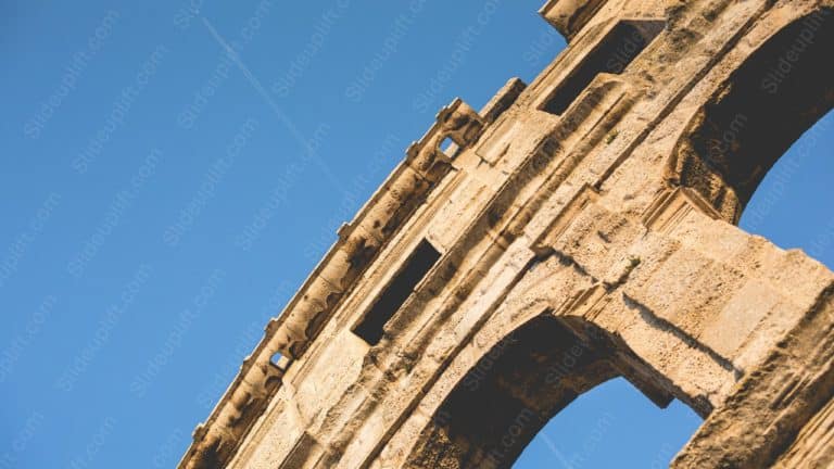 Blue Sky Ancient Architecture background image & Google Slides Theme