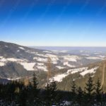 Blue Sky Snow Covered Hills Trees background image & Google Slides Theme