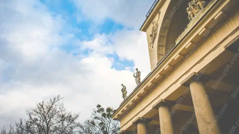 Blue Sky Statues Neoclassical Architecture background image & Google Slides Theme