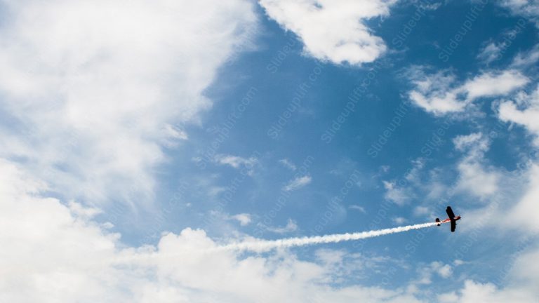 Blue Sky White Clouds Red Black Airplane background image & Google Slides Theme