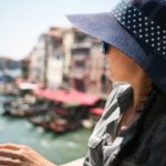 Blue hat and sunglasses river canal background image & Google Slides Theme