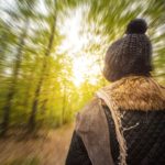 Brown Black Person Green Yellow Trees Motion Blur background image & Google Slides Theme