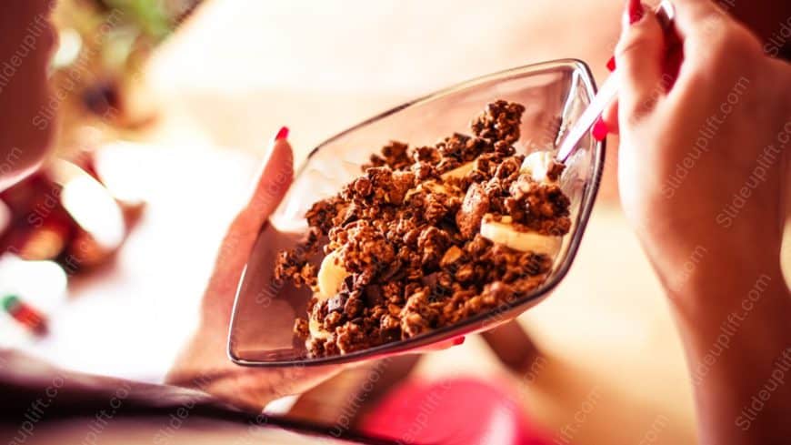 Brown Cereal Banana Glass Bowl background image