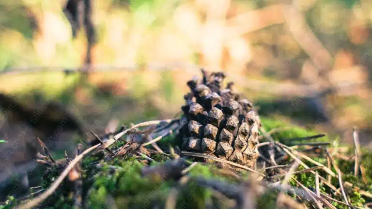 Brown Pine Cone Greenery background image & Google Slides Theme