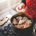 Brown Red Gingerbread Cookies Tin background image & Google Slides Theme