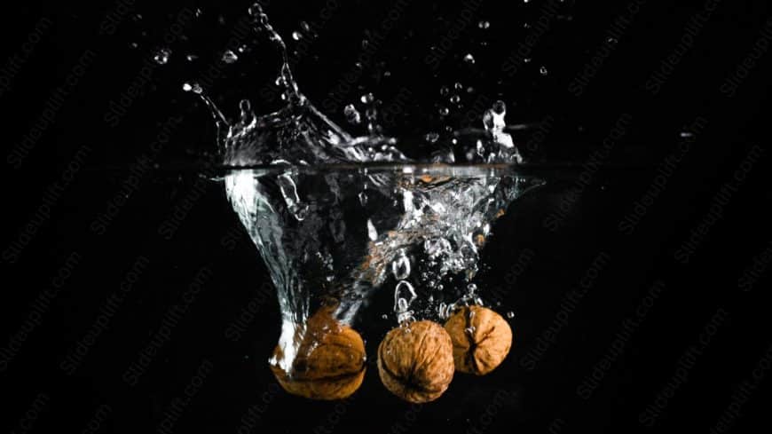 Brown Walnuts Splash Dark background image