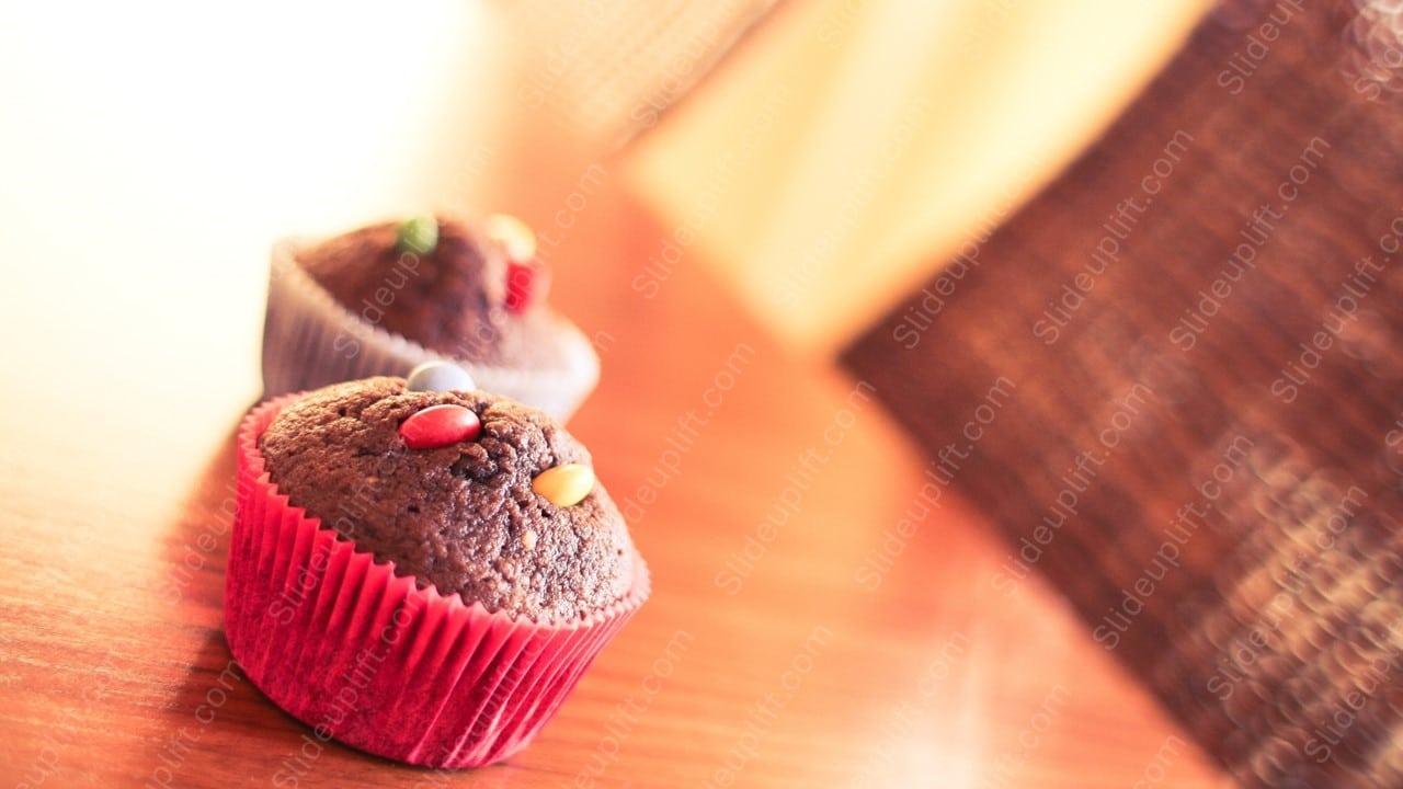 Chocolate Red Cupcakes Warm Toned background image & Google Slides Theme