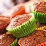 Chocolate muffins colourful cupcake liners background image & Google Slides Theme