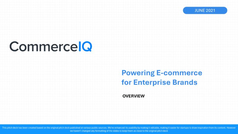 Commerce Iq Series C Pitch Deck & Google Slides Theme