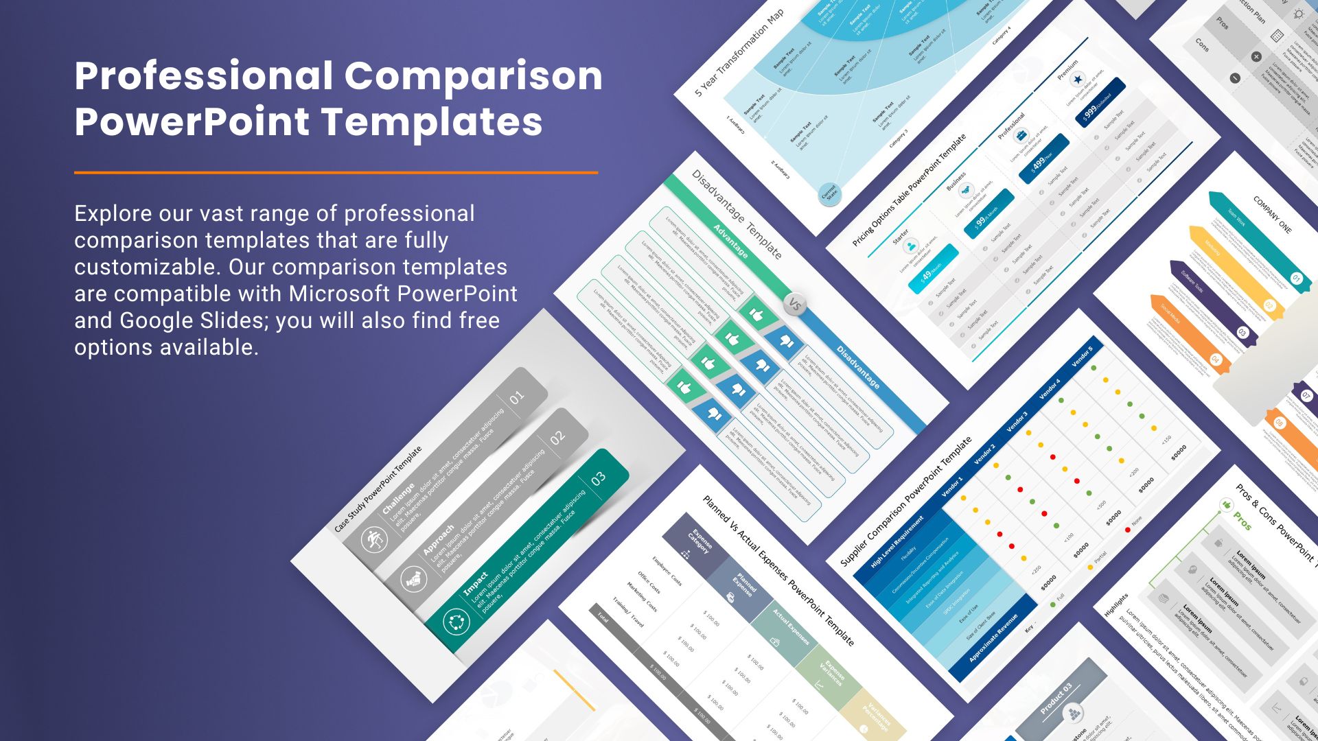 Comparison Slides To Show Contrasting Information In Slideshows