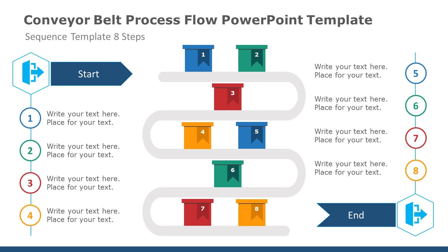 Conveyor Belt Process Flow PowerPoint Template 01 & Google Slides Theme