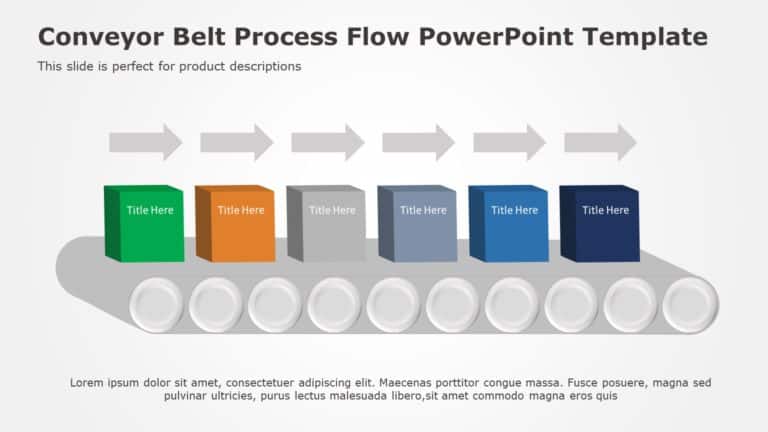 Conveyor Belt Process Flow PowerPoint Template 02 & Google Slides Theme