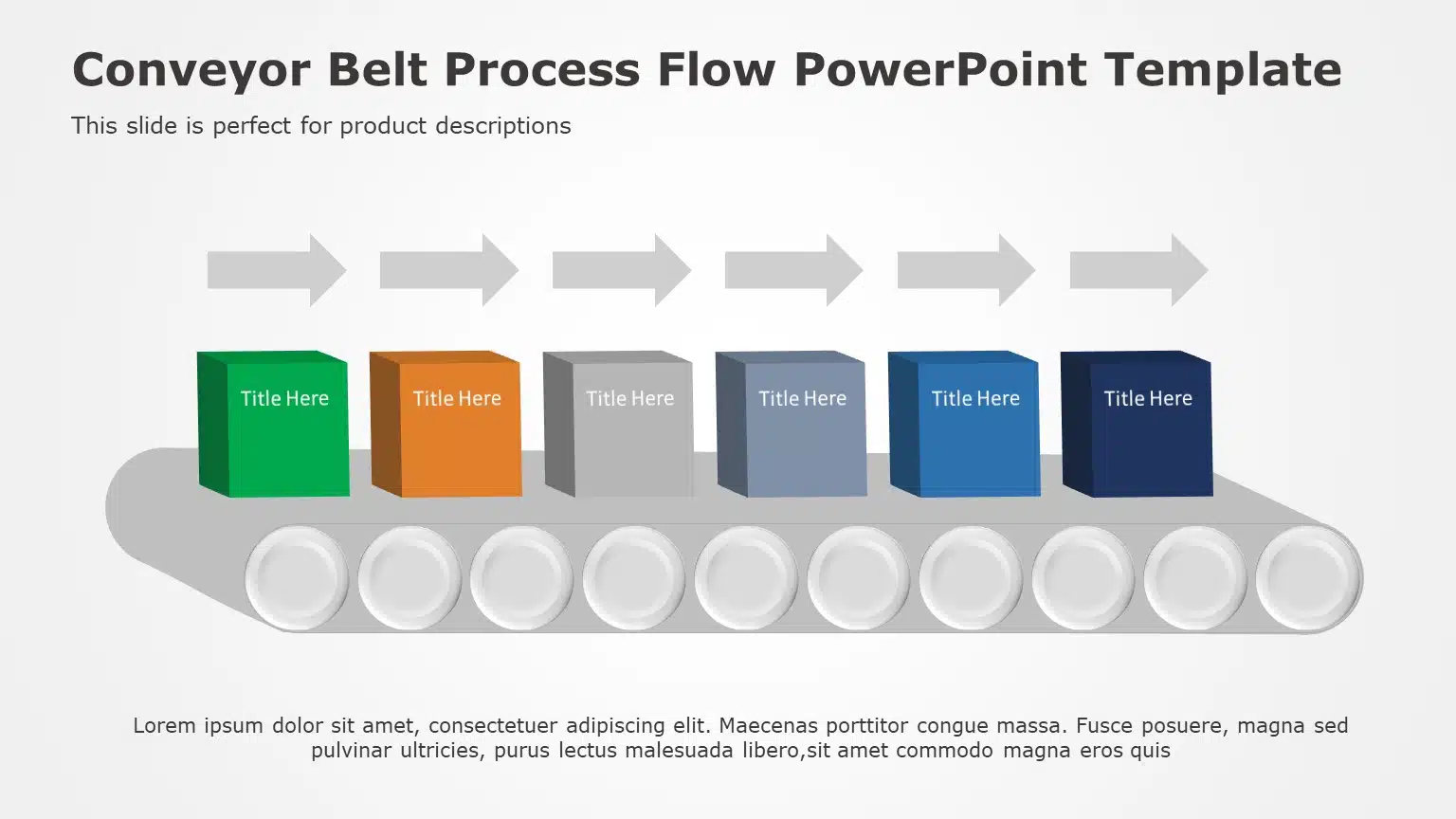 Conveyor Belt Process Flow PowerPoint Template 02 & Google Slides Theme