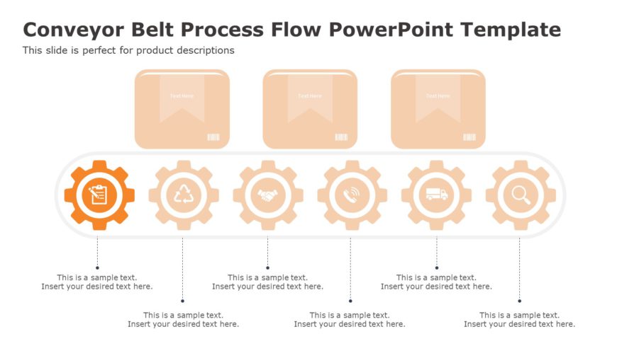Conveyor Belt Process Flow PowerPoint Template 03