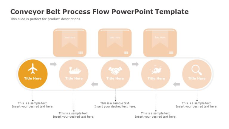 Conveyor Belt Process Flow PowerPoint Template 04 & Google Slides Theme