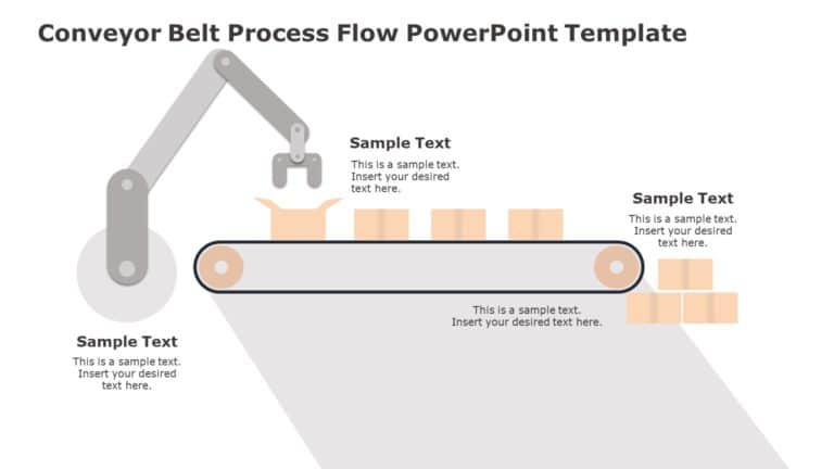 Conveyor Belt Process Flow PowerPoint Template 05 & Google Slides Theme