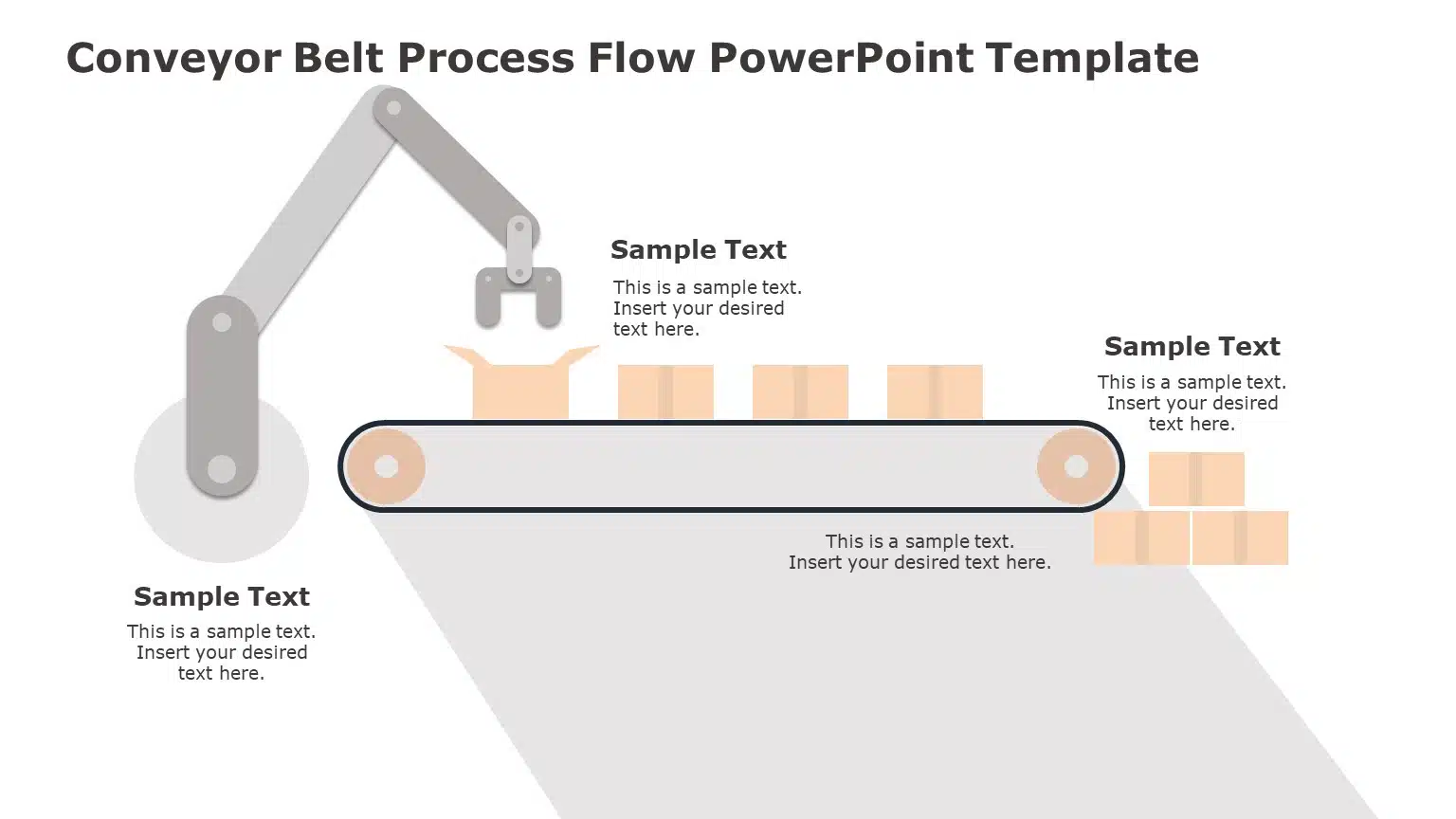 Conveyor Belt Process Flow PowerPoint Template 05 & Google Slides Theme