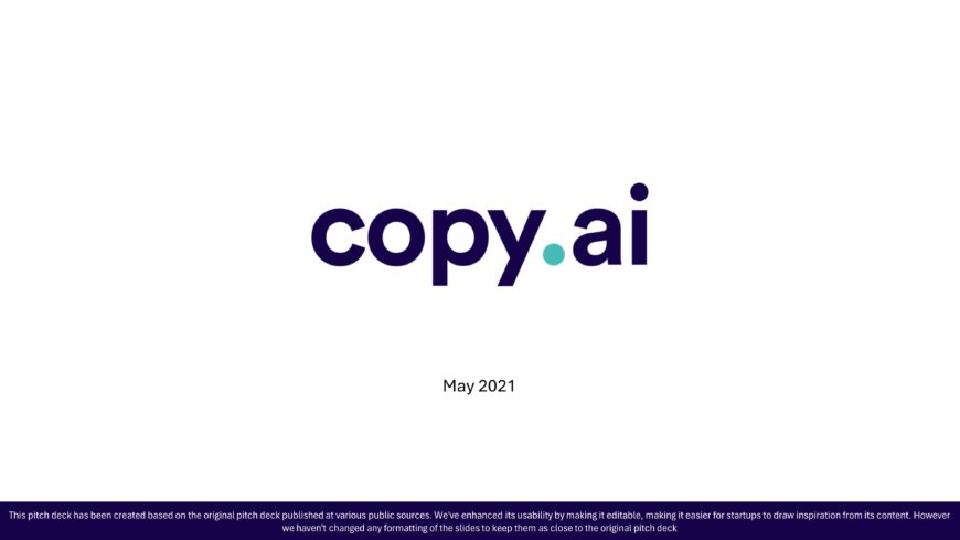 Copy AI Series A Pitch Deck