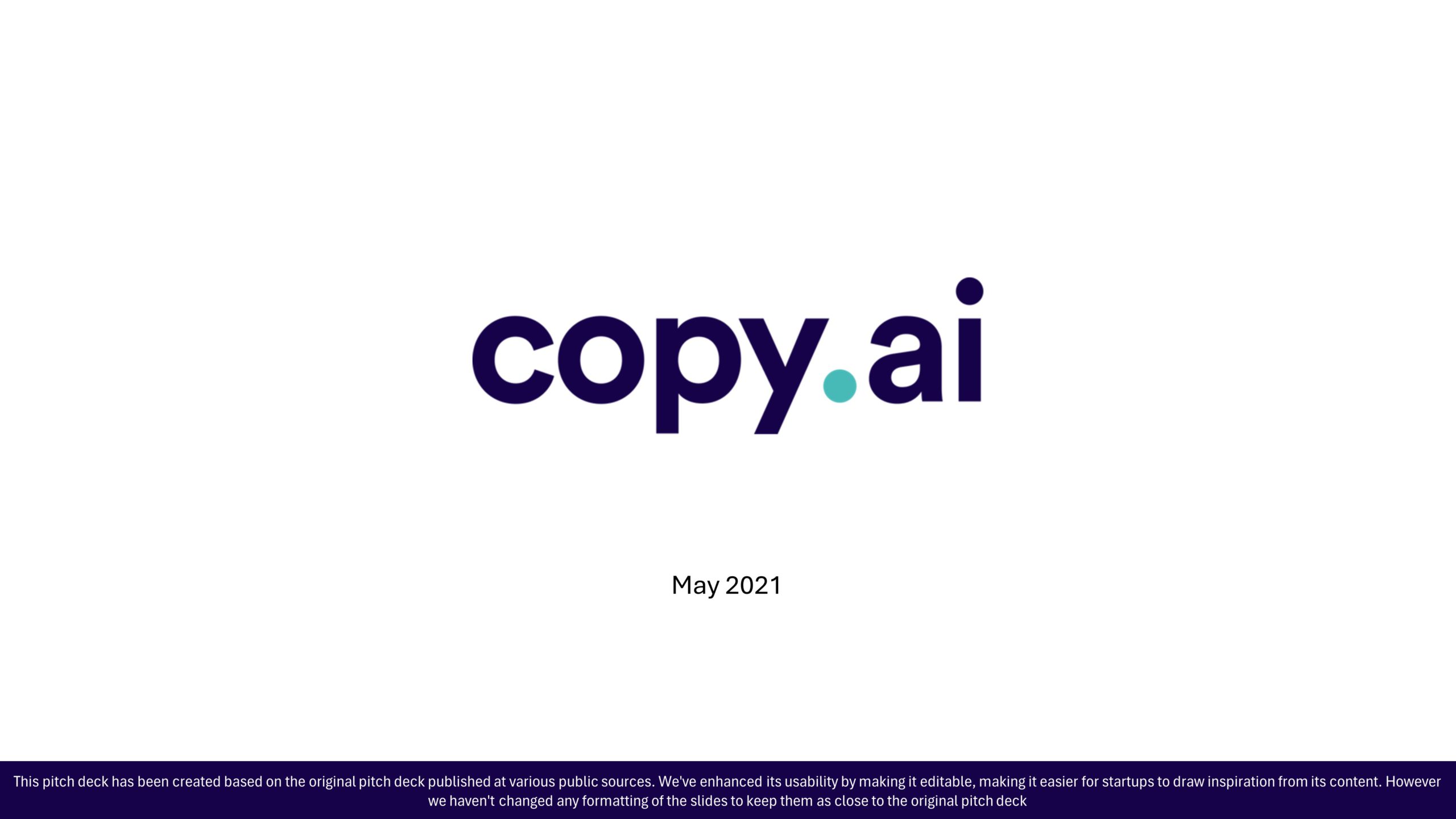 Copy AI Series A Pitch Deck & Google Slides Theme