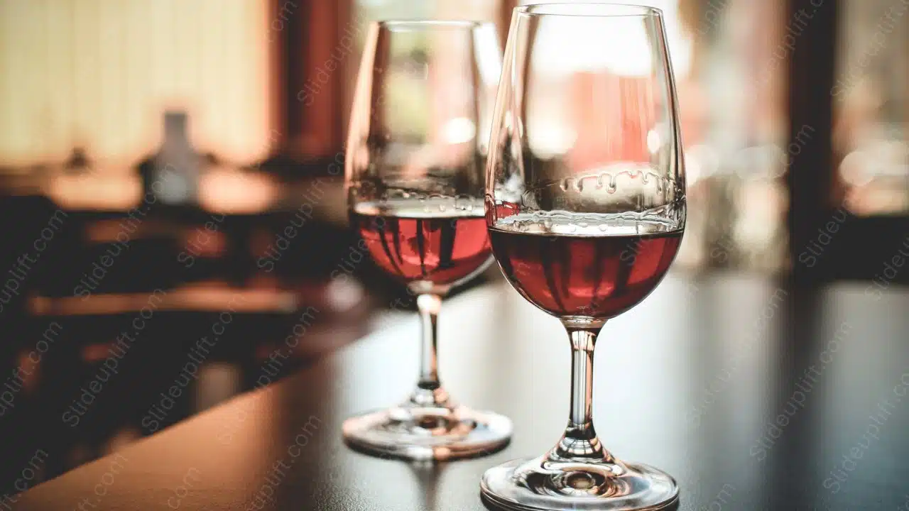 Crimson Wine Glasses Warm background image & Google Slides Theme