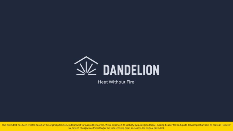 Dandelion Series B Pitch Deck & Google Slides Theme