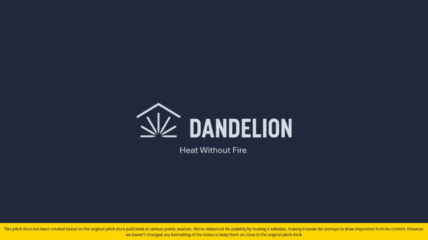 Dandelion Series B Pitch Deck