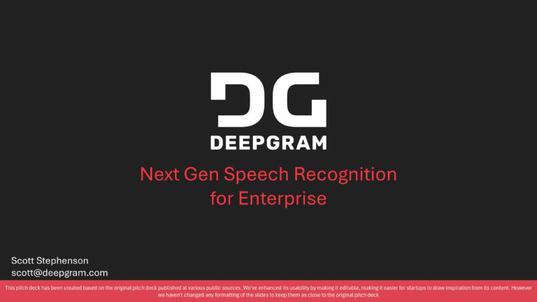 DeepGram Series A Pitch Deck & Google Slides Theme