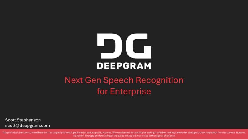 DeepGram Series A Pitch Deck