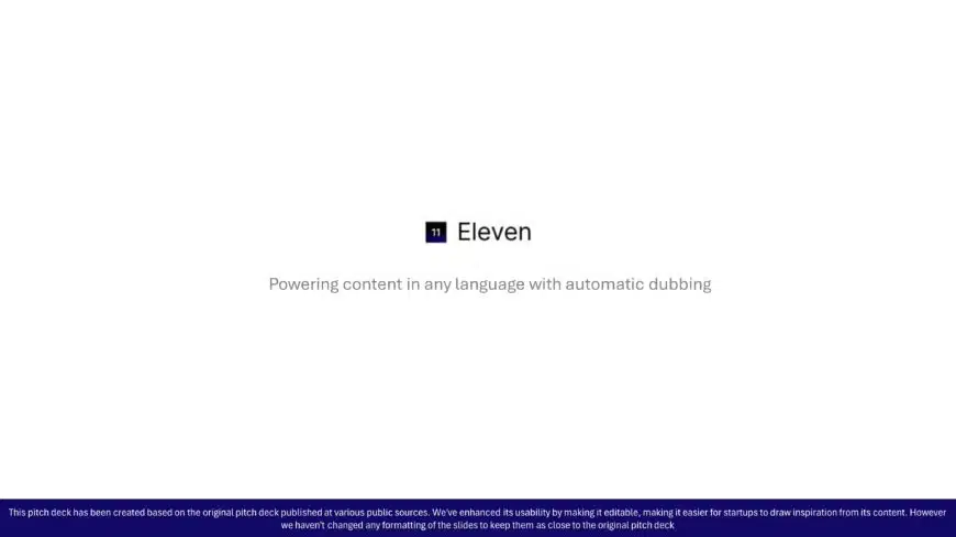 Elevenlabs Pre seed Pitch Deck