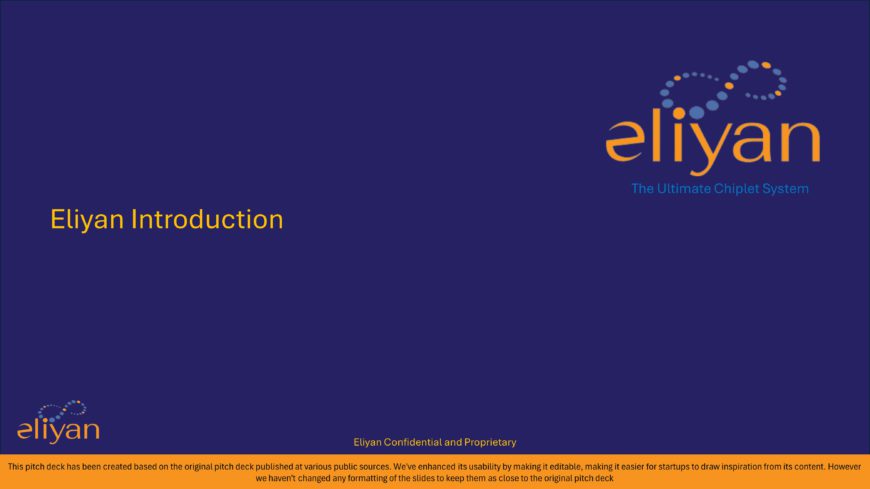 Eliyan Series A Pitch Deck