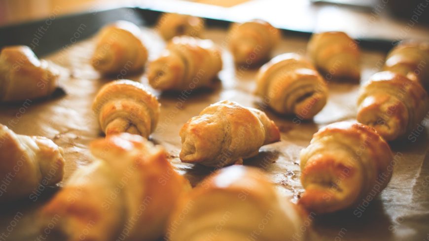 Golden Brown Croissants Warm background image